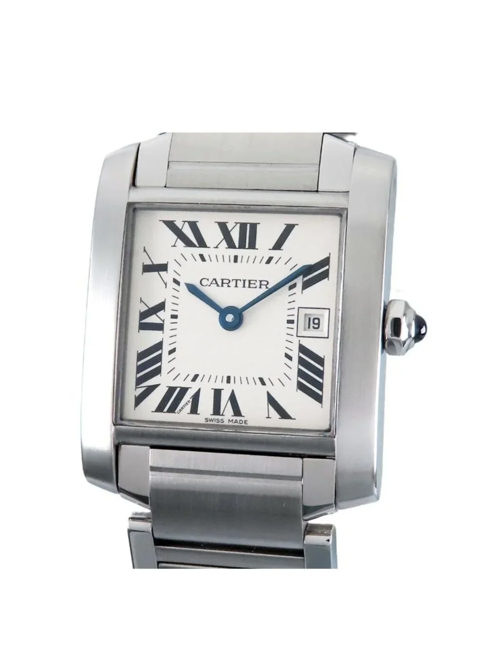 Cartier Tank Francaise MM Ivory SS Date Watch Quartz